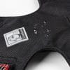 Close-up of the TLH6282 Ultra Light No Pull Harness in black, featuring a "Truelove" brand patch and water droplets, highlighting its water-resistant fabric.