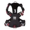The TLH6282 Ultra light no pull harness is a black and red adjustable dog harness with metal buckles, reflective stitching, a top handle, and a "Truelove" brand patch featuring a dog logo on the front.