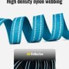 A close-up of blue high-density nylon webbing from the Truelove No Pull Harness (new) TLH56512 shows stitched white reflective stripes. An inset displays the webbing glowing in the dark, labeled "3M Reflective.