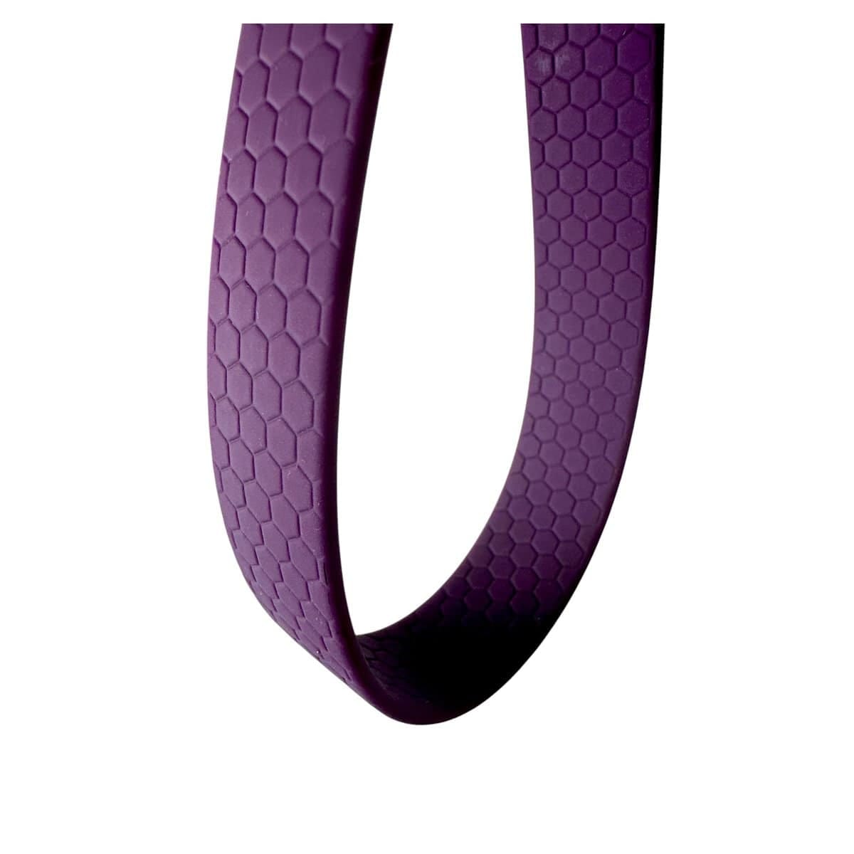 A close-up of the WAVE City Lead 120cm, a purple waterproof dog lead with a hexagonal textured pattern, bent into a loop against a white background.