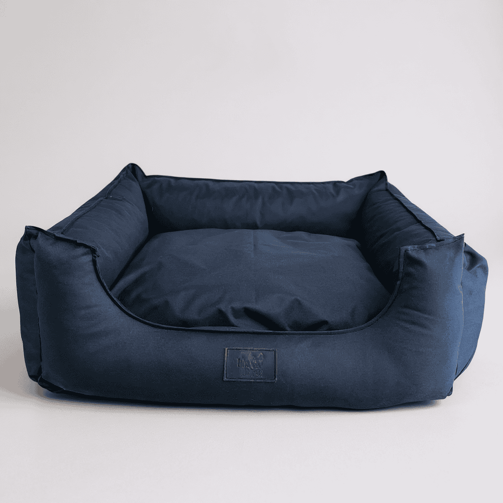 Liberty Waterproof Dog Bed in Navy Blue – luxury washable dog bed by The Dog’s Business