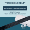Freedom Belt waterproof PVC dog walking belt – bacteria-resistant, won’t absorb water, dirt, or smell.