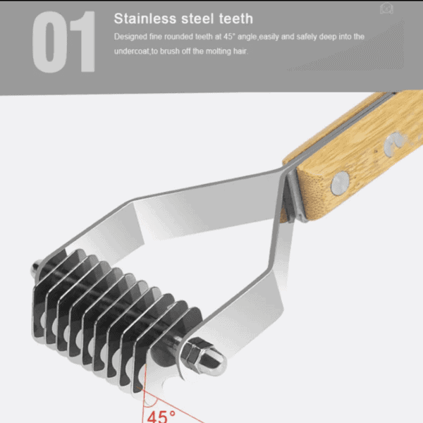 TLK25131 Bamboo pet dematting comb