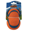 The packaging of the Chuckit! Ultra Tumbler Dog Toy is orange with blue accents, featuring the text "Outplay the ordinary" at the top, and showcases a textured surface for grip.