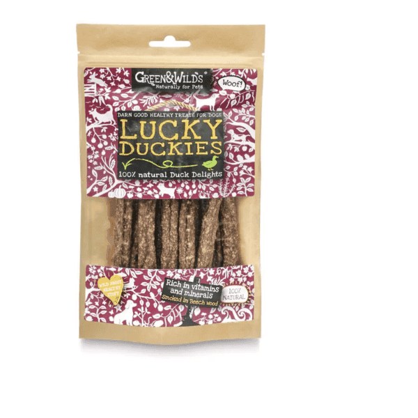 Green & Wilds Dog Puppy Treat Lucky Duckies 100% Natural Air Dried Snack 100 g