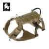ARMY GREEN A Truelove Escape Proof Dog Harness TLH7011metal rings, adjustable straps, and side buckle; "Truelove" logo showing a dog's head is featured in the image corner.