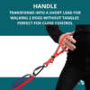 Freedom Handle transforms into a short lead for walking two dogs tangle-free, perfect for close control.”