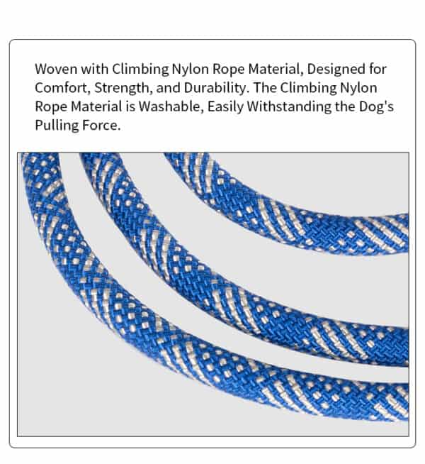 Climbing nylon rope leash material - durable slip lead dog leash construction detail