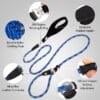 Slip lead dog leash product analysis - nylon rope leash features and components diagram
