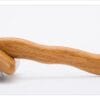 The Truelove Bamboo Pet Comb - Grooming Tool features a curved handle and metal bristles, shown lying on a white surface.