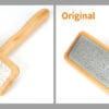 Side-by-side comparison of two Truelove Bamboo Pet Combs: the left one labeled "New" with straight bristles, and the right one labeled "Original" featuring bent, worn bristles.