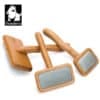 Three Truelove Bamboo Pet Comb - Grooming Tools with wooden handles and fine metal bristles are arranged on a white background, with the Truelove logo featuring a dog’s head in the top left corner.