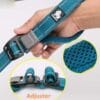 A hand holds the Truelove Adjustable Dog Leash TLL2671, made from reflective nylon with a padded handle. An inset shows the breathable mesh lining and secure adjuster clips for easy size adjustment.