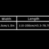 A black-background chart displays the Truelove Adjustable Dog Leash (TLL2671) as 2.5 cm (1.0 in) wide and 110–200 cm (43.3–78.7 in) long.