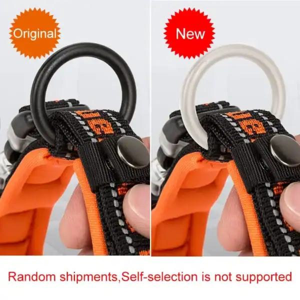 Truelove Reflective Padded Pet Collar - Neoprene Comfort TLC50121 5 Side-by-side comparison of Truelove Reflective Padded Pet Collar - Neoprene Comfort TLC50121: the left features a black metal ring, the right a white metal ring. Text: "Random shipments, self-selection not supported.