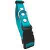 The Wave Marine Dog Collar is a teal adjustable pet collar featuring silver metal studs, a D-ring, and a black plastic buckle, displayed against a white background.