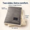 Folded grey Velour Snuggle Blanket with a cream-coloured faux-fur lining, featuring a durable outer layer and soft interior.